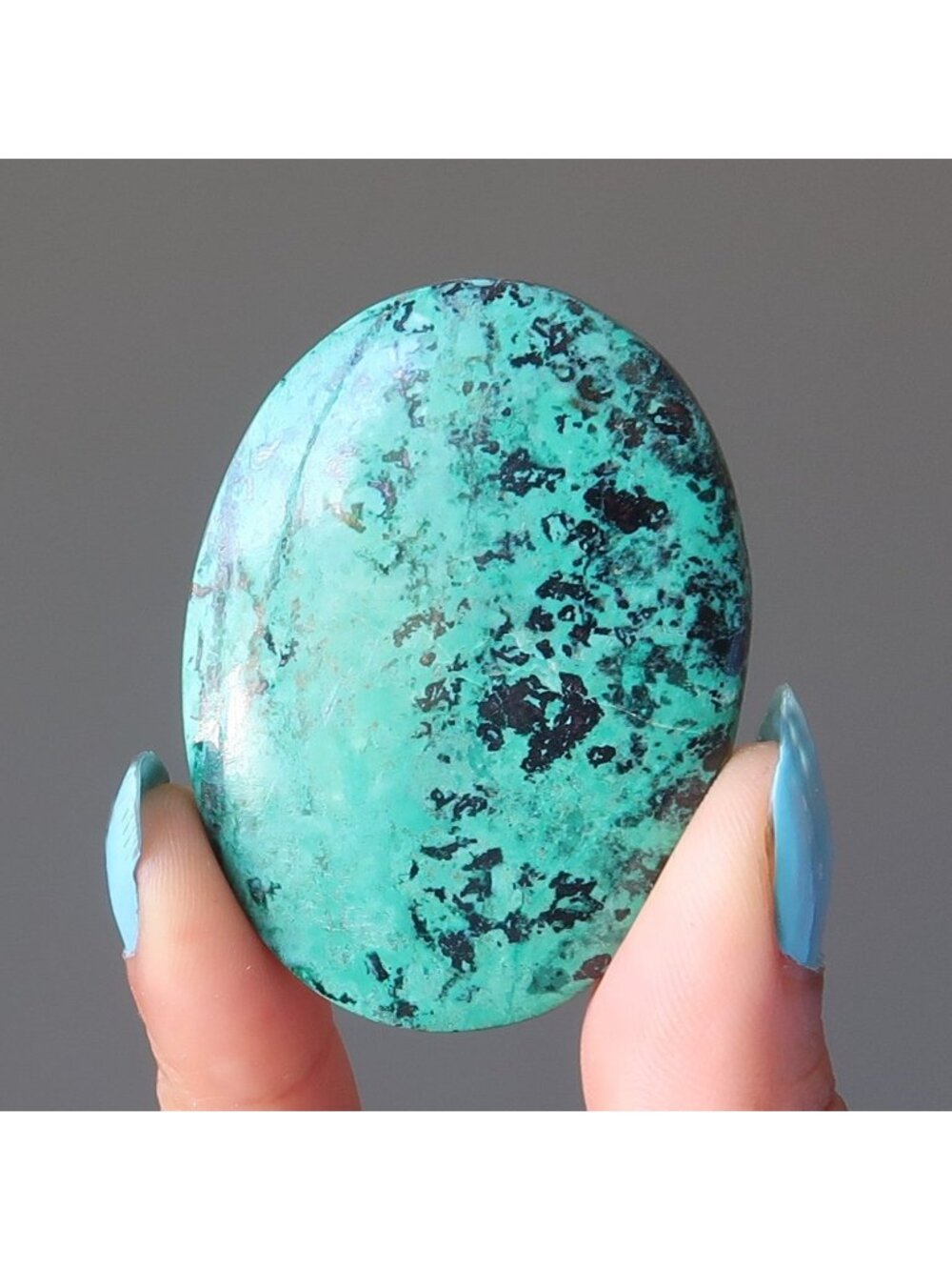 Chrysocolla Cabocohon Crystal Sonora Oval Blue-Green Jewelry Making Gemstone